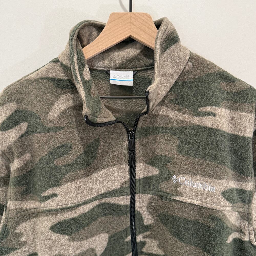 Columbia Full Zip Fleece Jacket Men’s Size XL Camouflage Green - Picture 2 of 8